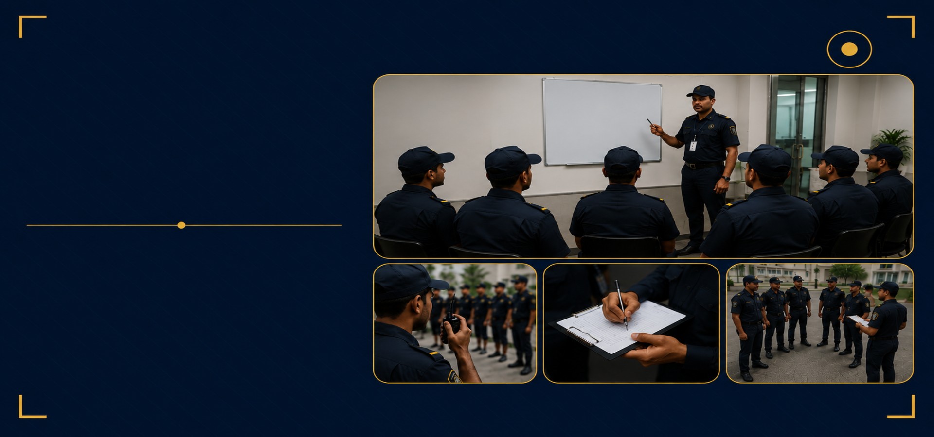 Security supervisor briefing the team before a shift