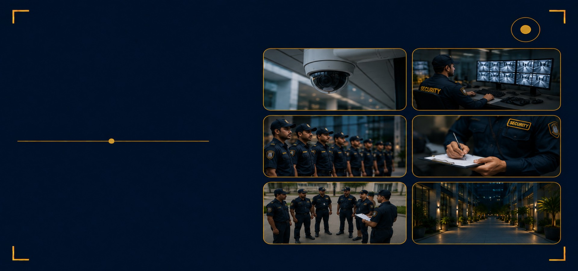 Collage-style view of a security team at work